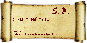 Sidó Mária névjegykártya
