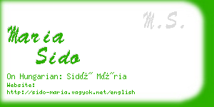 maria sido business card